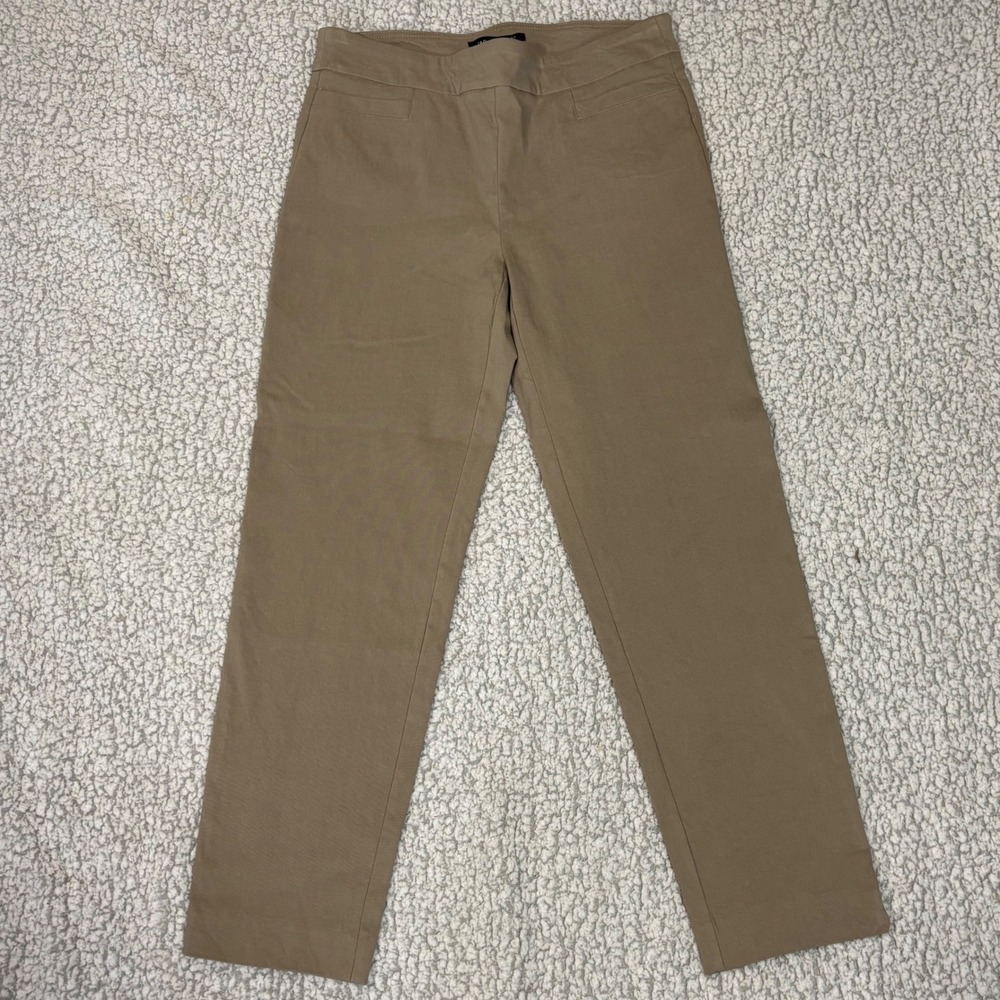 Zac & Rachel Tan Millennium Pull On Pants Women 8 Straight Leg Khaki‎ Business